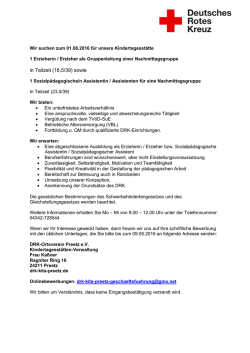 in Teilzeit (18,5/39) sowie - Kita: drk-kita