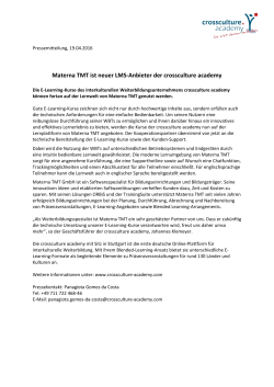 Materna TMT ist neuer LMS-Anbieter der crossculture academy