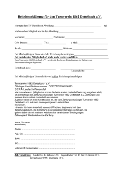 Beitrittserklärung für den Turnverein 1862