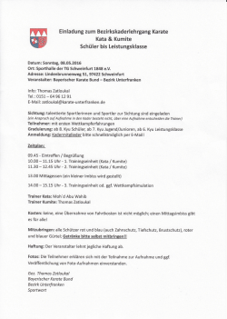 Ausschreibung - Karate im Bezirk Unterfranken