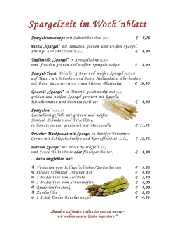 Spargelzeit im Woch´nblatt - Cafe-Bistro