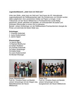 Jugendwettbewerb &bdquo;Jeder kann ein Held sein&ldquo; - Schulen