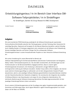 Software-Teilprojektleiter/-in in Sindelfingen