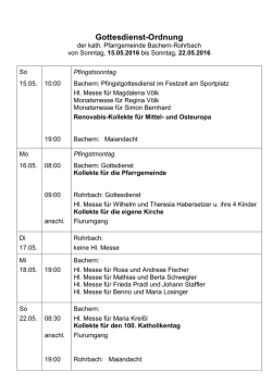 Gottesdienst-Ordnung - Pfarreiengemeinschaft Ottmaring