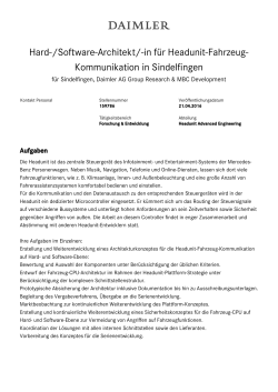 Hard-/Software-Architekt/-in f&uuml;r Headunit-Fahrzeug