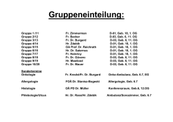 Gruppeneinteilung: