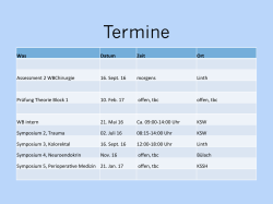 Termine - WBCHIRURGIE