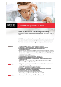 Leiter (m/w) Product & Marketing Controlling