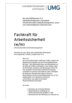 Druckversion Stellenanzeige - Universitätsmedizin Göttingen
