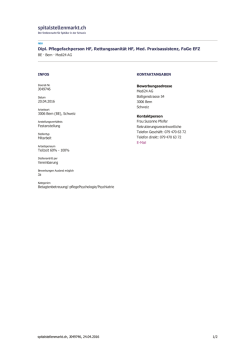 Dipl. Pflegefachperson HF, Rettungssanität HF, Med