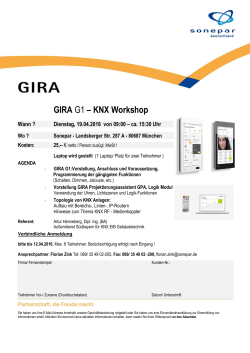 GIRA G1 – KNX Workshop - E