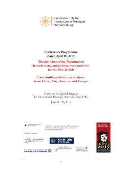 Link to Conference Programme - FH für Interkulturelle Theologie