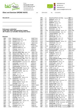 Obst und Gemüse GRÜNE KISTE