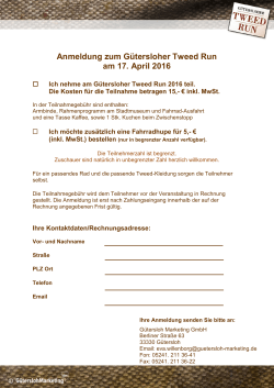 Anmeldung zum Gütersloher Tweed Run am 17. April 2016