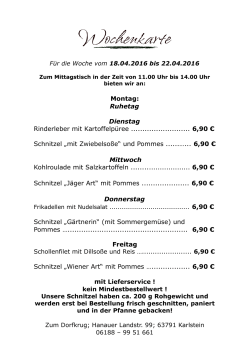 Wochenkarte 18.04.16 - Zum Dorfkrug Karlstein