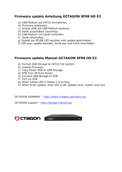 Firmware update Anleitung OCTAGON SF98 HD E2 Firmware