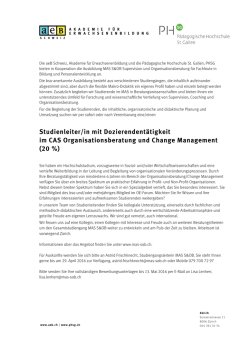 Studienleiter/in mit Dozierendentätigkeit im CAS
