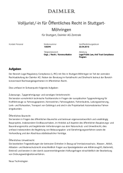 Volljurist/-in für Öffentliches Recht in Stuttgart- Möhringen