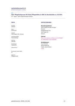 Dipl. Pflegefachperson HF/FaGe/Pflegehelfer/in SRK im