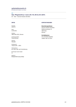 Dipl. Pflegefachfrau/-mann (HF, FH, DN II) 50-100%