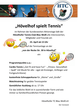 Hövelhof spielt Tennis - Hövelhofer Tennis Club Blau Weiß