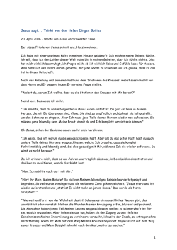 Jesus sagt... Trinkt von den tiefen Dingen Gottes