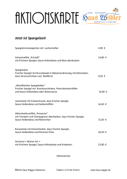 Jetzt ist Spargelzeit