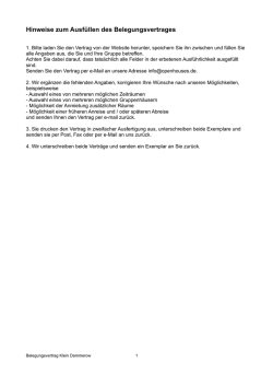 Hinweise zum Ausf&uuml;llen des Belegungsvertrages