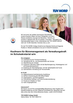 Kaufmann für Büromanagement als Verwaltungskraft