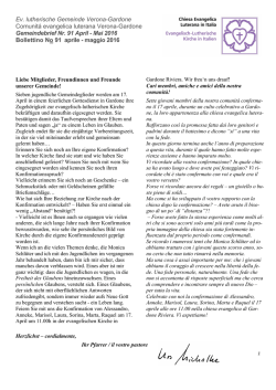 Letter Community - Chiesa Evangelica Luterana in Italia