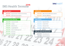 IMS Health Termine 2016