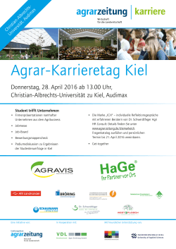 Agrar-Karrieretag am 28. April 2016 - Christian-Albrechts