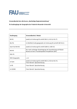 Verwendbarkeit des vhb-Kurses „Nachhaltige Regionalentwicklung