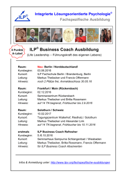ILP Business Coach Ausbildung