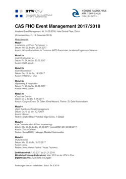 CAS FHO Event Management 2017/2018