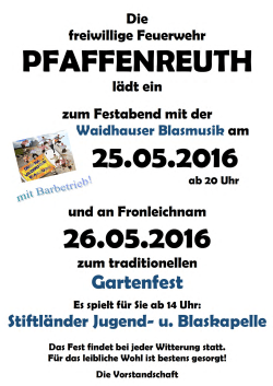 Einladung zum traditionellen Gartenfest vom 25.