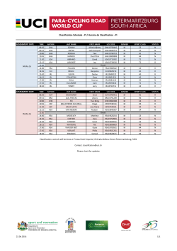 Classification Schedule