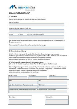 ZULASSUNGSVOLLMACHT