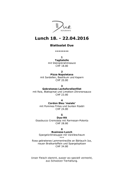 Lunch 18. - 22.04.2016 - Ristorante DUE Luzern