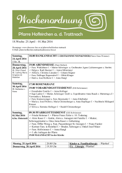 18.Woche 2016 - Pfarre Hofkirchen an der Trattnach
