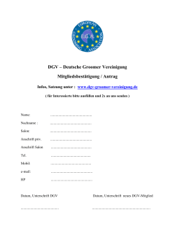 DGV – Deutsche Groomer Vereinigung Mitgliedsbestätigung / Antrag