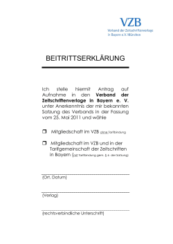 Antrag - beim Verband der Zeitschriftenverlage in Bayern