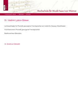 Dr. Vladimir Lyskov-Strewe - Hochschule f&uuml;r Musik FRANZ LISZT