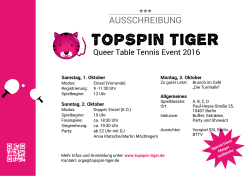 Ausschreibung - TopSpin Tiger Berlin