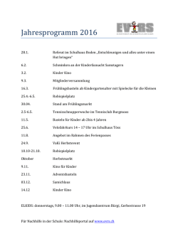Jahresprogramm 2016