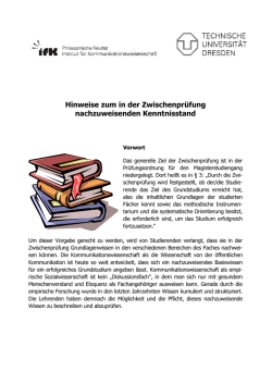Hinweise zum in der Zwischenpr&uuml;fung