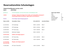 Reservationsliste Schulanlagen