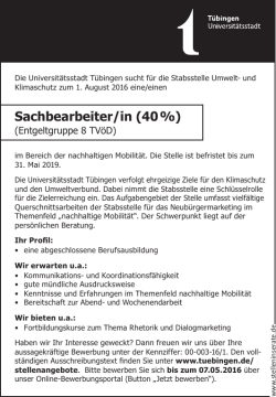 Sachbearbeiter/in (40 %)