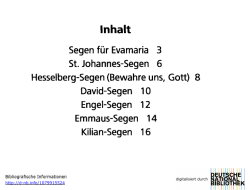 Inhaltsverzeichnis