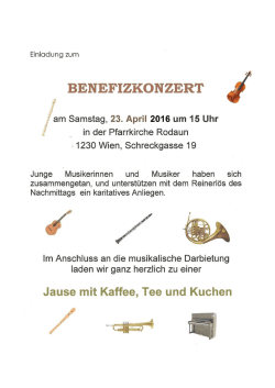 Page 1 EinlCdUng ZUm BENEFIZ KONZERT